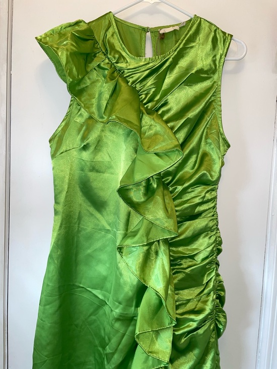 Chartreuse Maxi Ruffled Dress - Picture 2 of 7